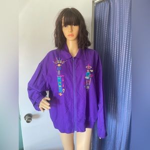 Vintage purple silk jacket L